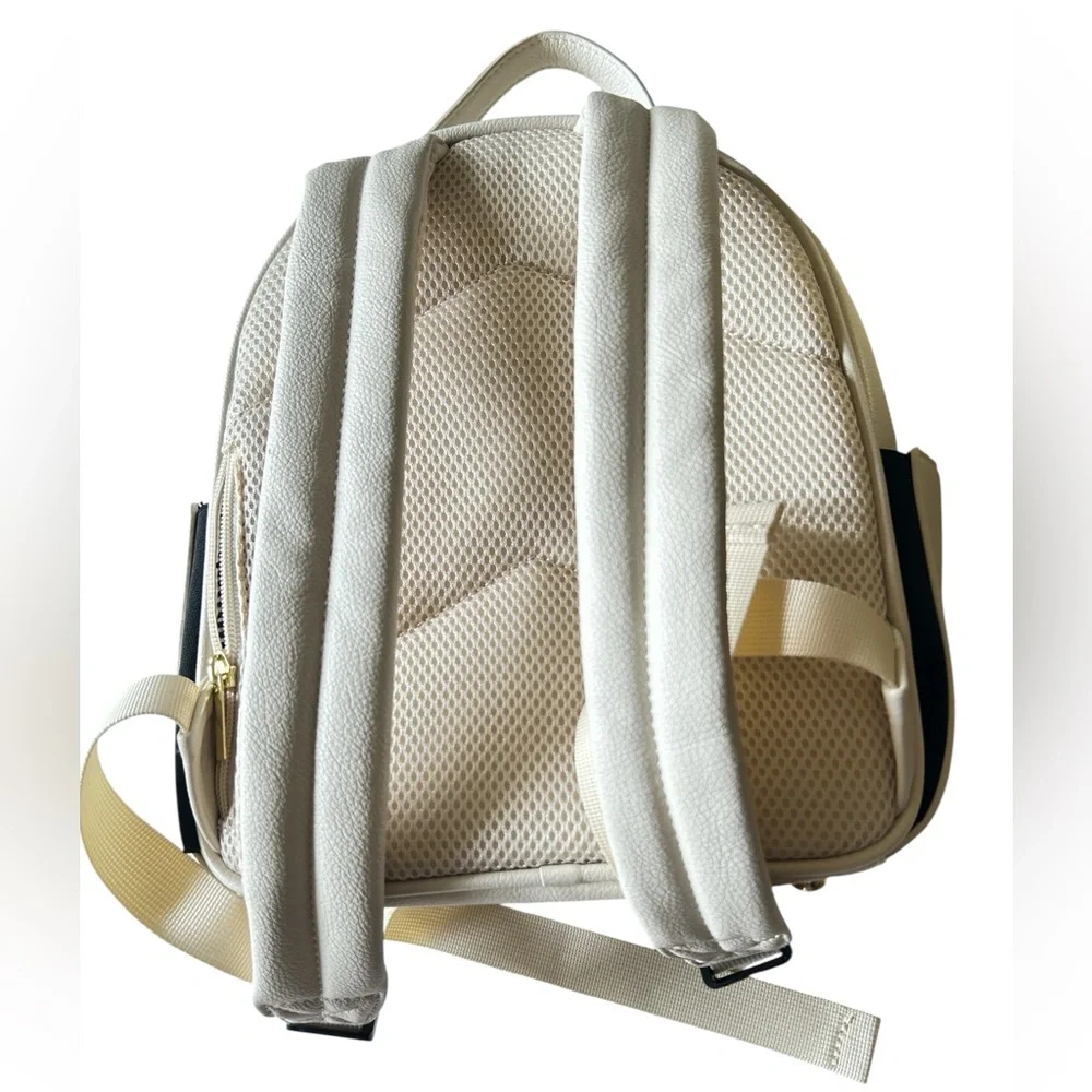 HATHWAY STEWART Elegant Golf & Leisure Backpack Neutral Cream Gold Hardware NWOT